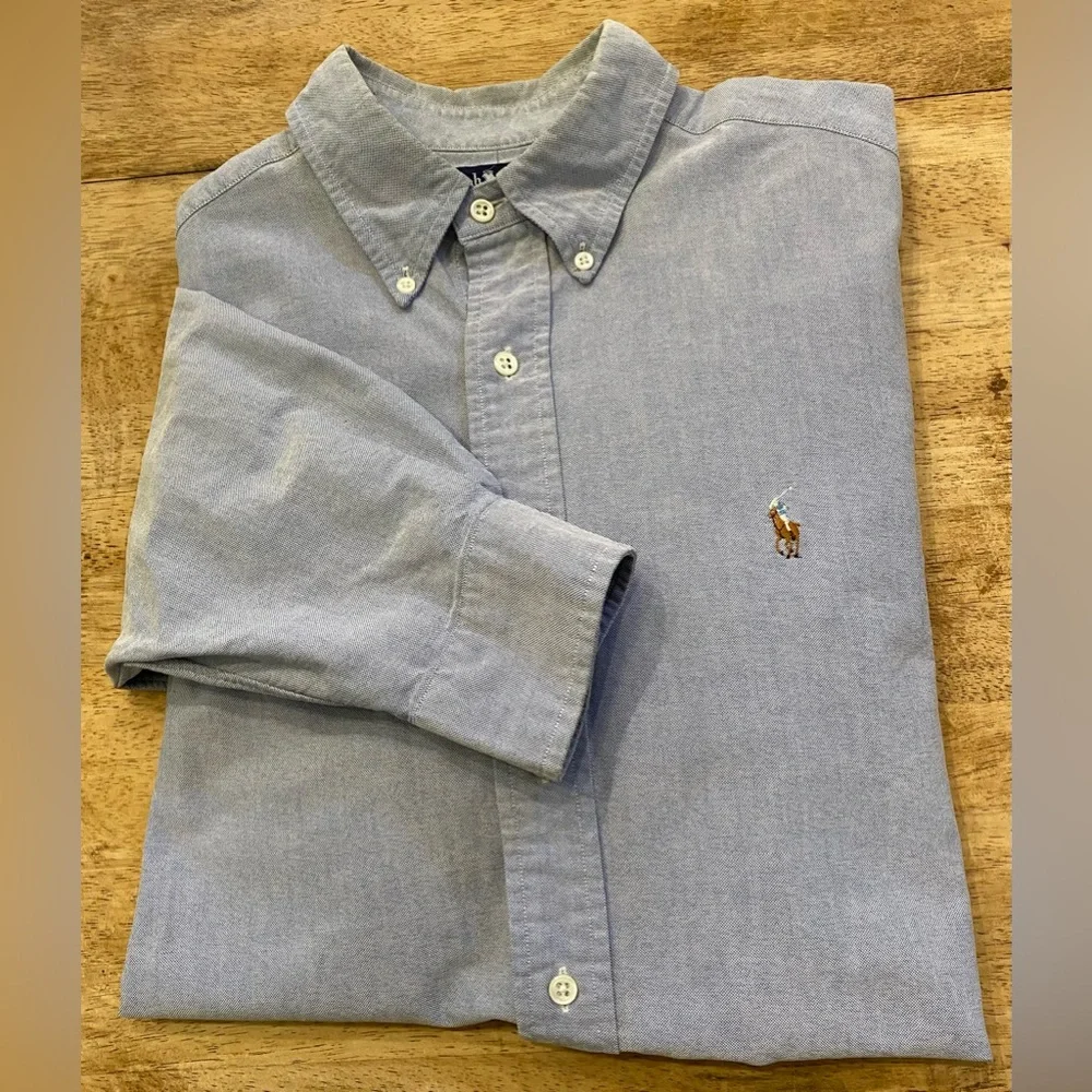Polo by Ralph Lauren Men’s Size‎ 161/2-34 Blue Iconic Oxford Shirt